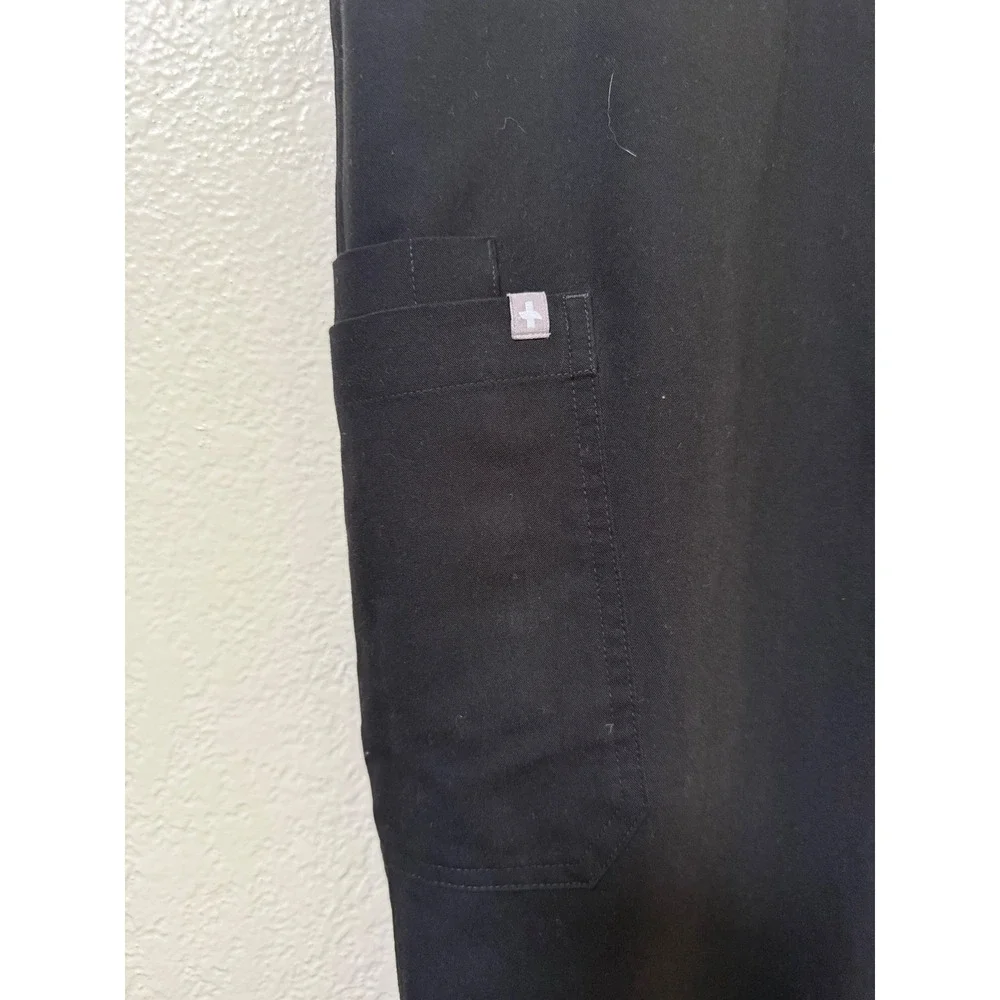 FIGS Kade Cargo Scrub Pants Black Straight Leg 6 Pocket FIONx 1000219T Mens XL